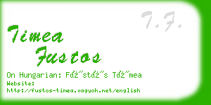 timea fustos business card